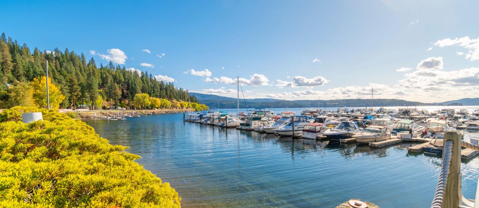 Stunning sunny day overlooking the boats on the water from Harbor View Estates in Coeur d'Alene 